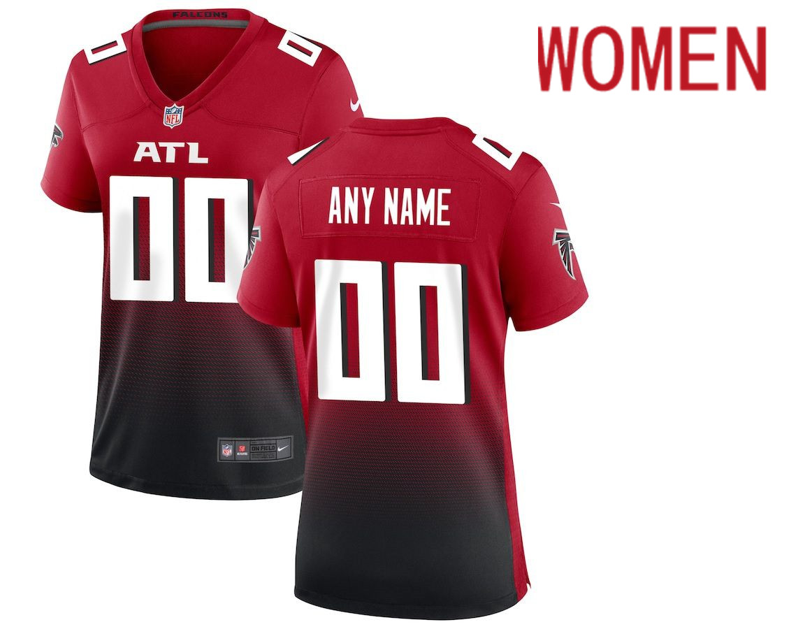 Women Atlanta Falcons Nike Red Alternate Custom Game NFL Jersey
